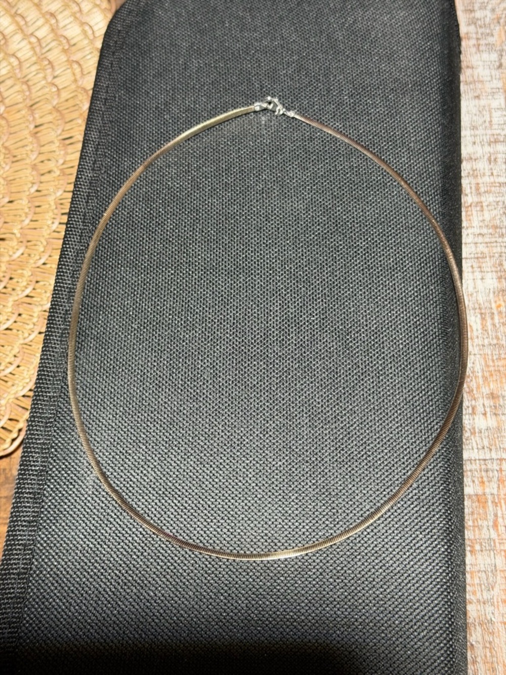 10K Two Tone Gold Herringbone Chain Necklace 18" Reversible White & Yellow Gold